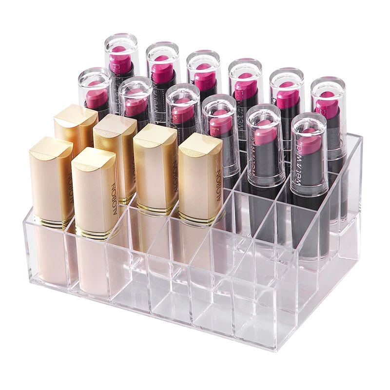 Прозрачная акриловая подставка для помады 24 ячейки|Коробки и ящики хранения| |