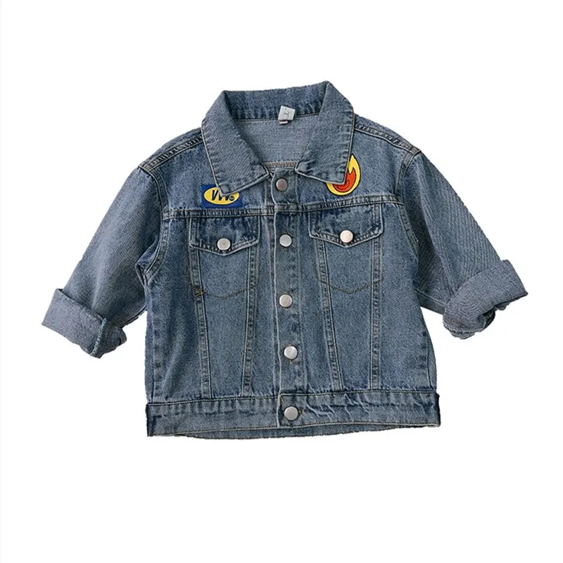 Детские джинсовые куртки для мальчиков Тренч одежда девочек Детское пальто