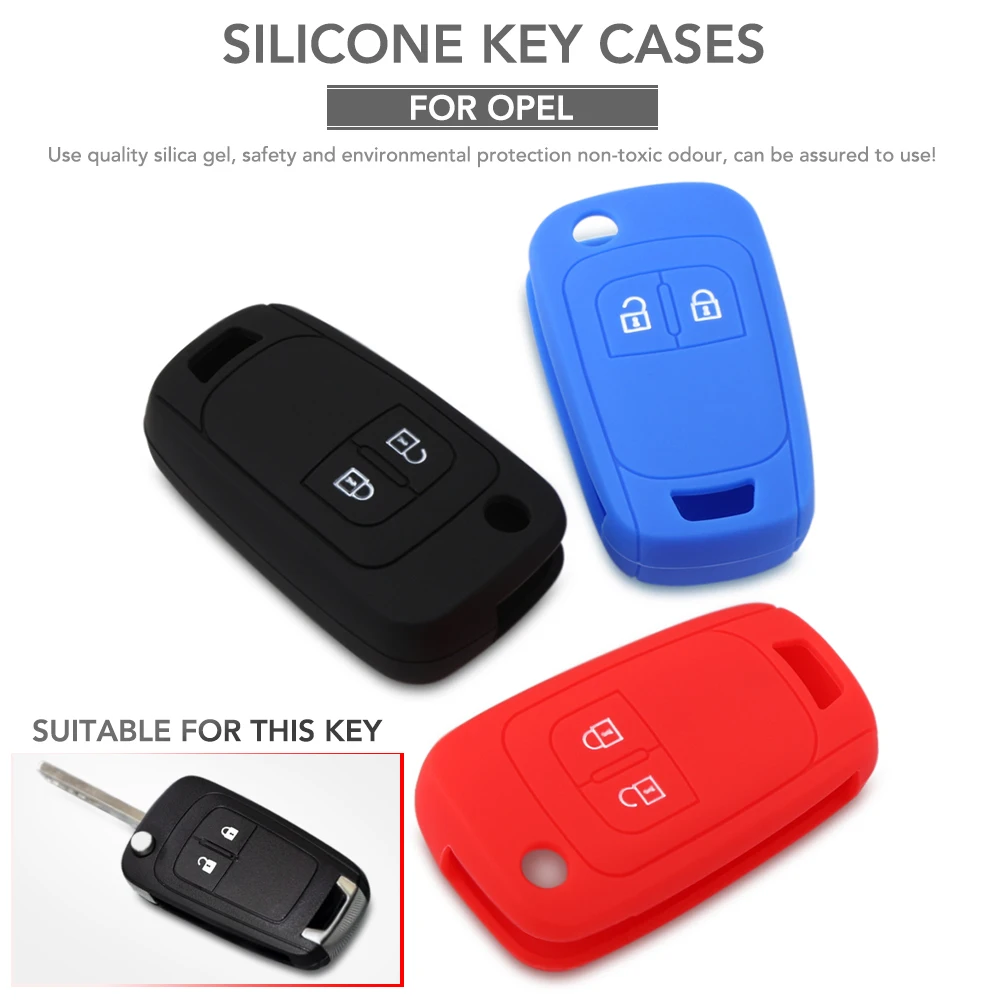 2 кнопки силиконовый Автомобильный Брелок дистанционного управления с ключом