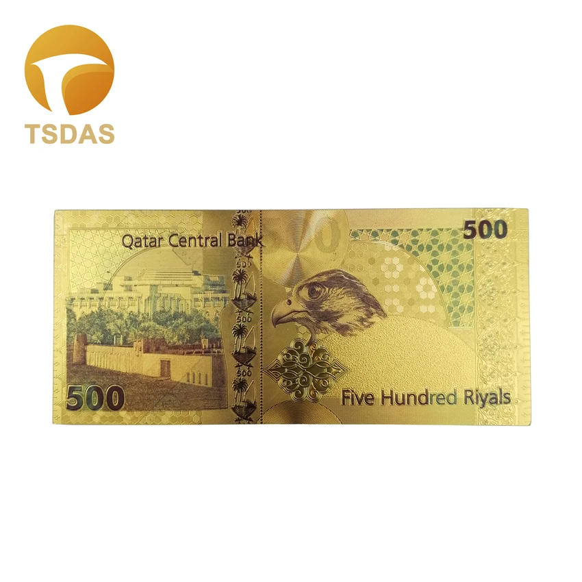 10 шт Катара Красочные золотые банкноты подарки 24k позолоченные 500 Риалов Банкноты