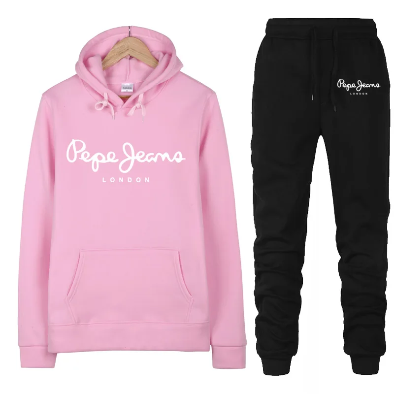 

Autumn Winter Brand Tracksuit 2 Piece Women Set Oversize Hoodies Sportswear Gyms Fitness Training Long Sleeve Sweatshirts Suits