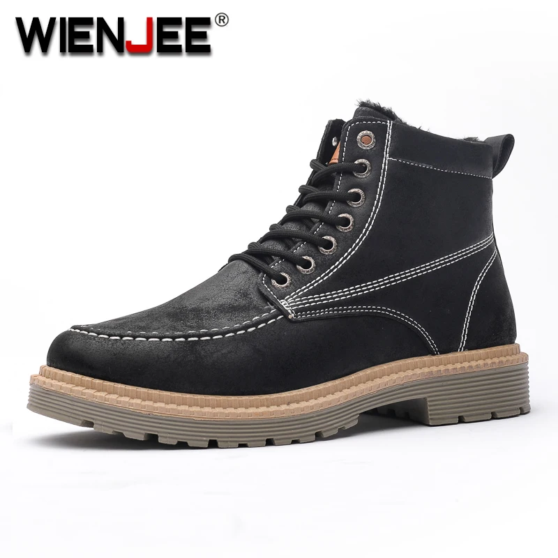 2020 Новые мужские ботинки фланелевая повседневная обувь теплые зимние высокие
