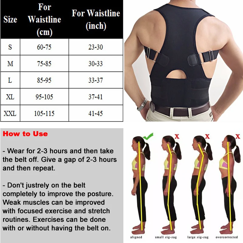 

Women & Men Adjustable Back Posture Corrector Brace Hot Sale Belly Sweat Back Pain Brace Spine Lumbar Support Belts Corsets