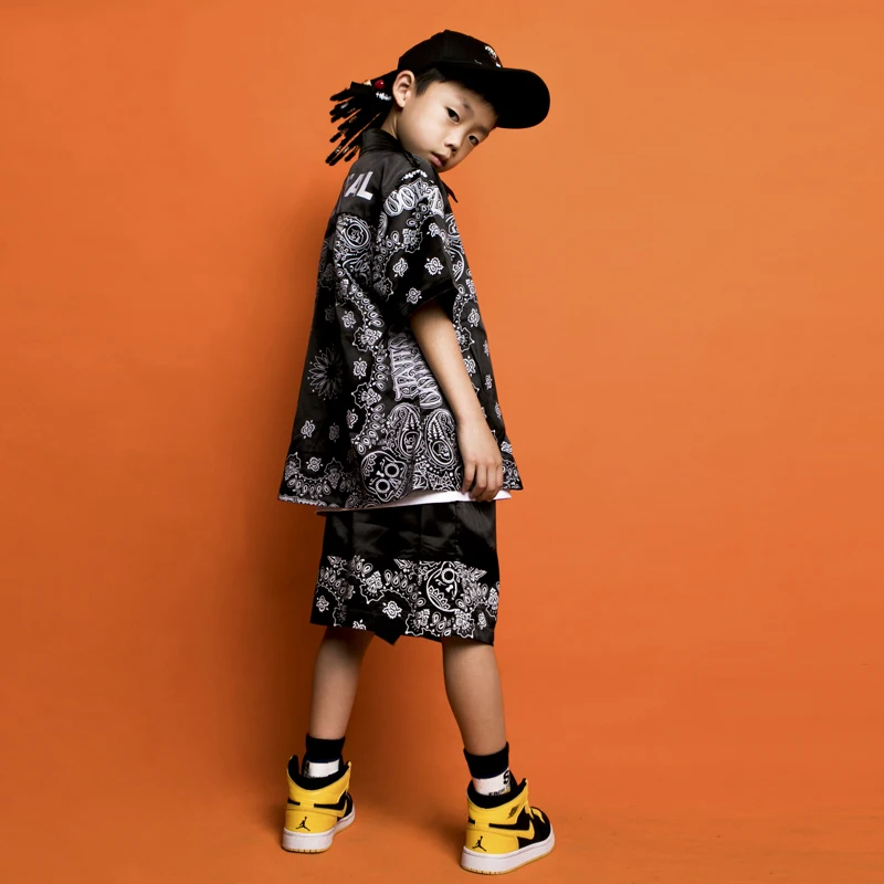 Детская одежда для уличного танца в стиле хип хоп модные топы с коротким рукавом