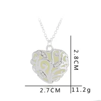 hollow love heart creative christmas gift luminous zircon pendant necklace love woman mother girl gift wedding blessing jewelry