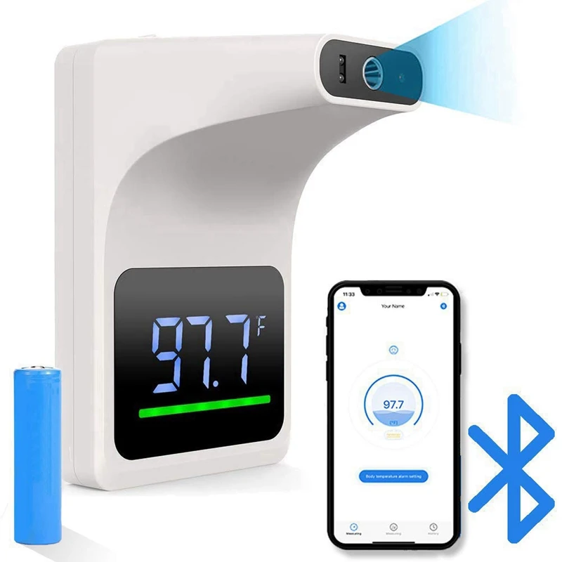 

Настенный инфракрасный Bluetooth-термометр, Бесконтактный ЛОБНЫЙ термометр для тела с ЖК-дисплеем, для офиса, дома