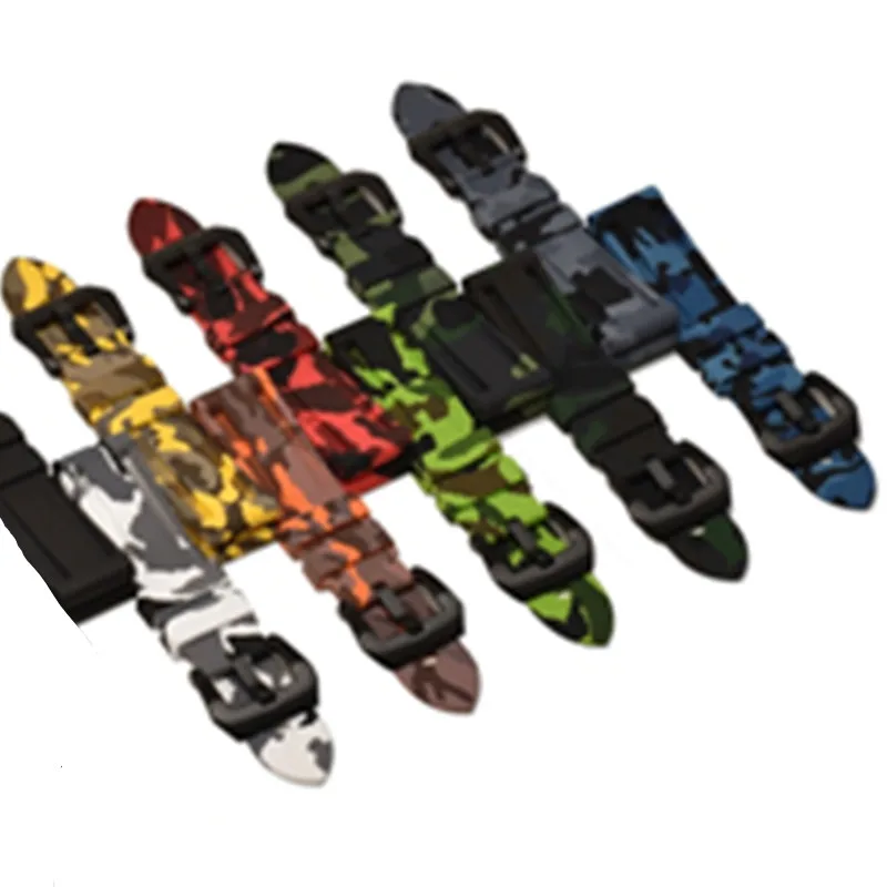 

22mm 24mm 26mm Camouflage Colorful Rubber Watch Band for Men's Watch Watch Strap for Samsung Gear S3 Classic For PAM
