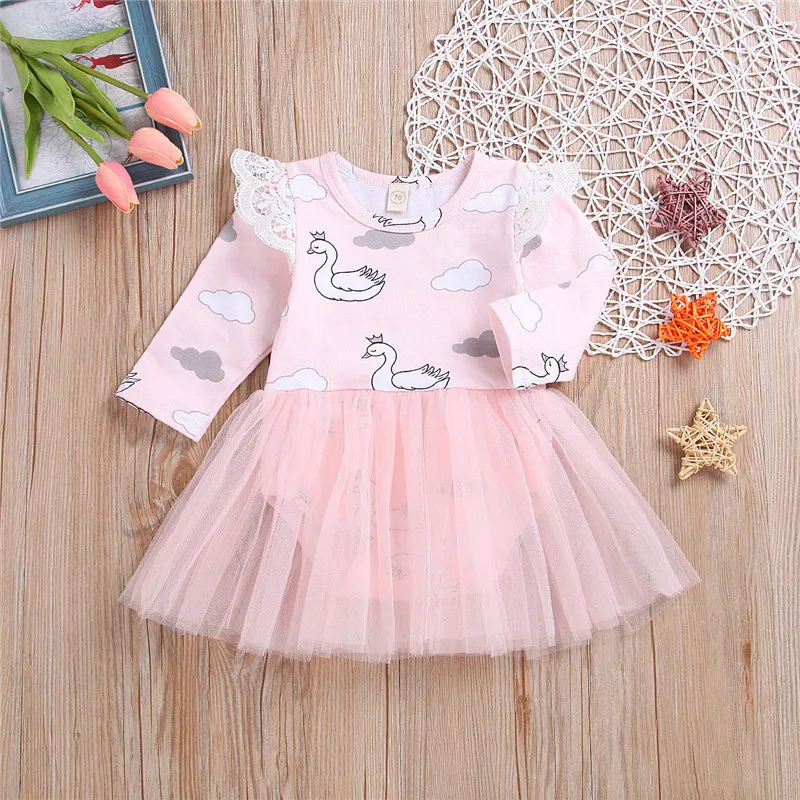 Платье-пачка для девочек платье-пачка с длинными рукавами на 1-й день рождения