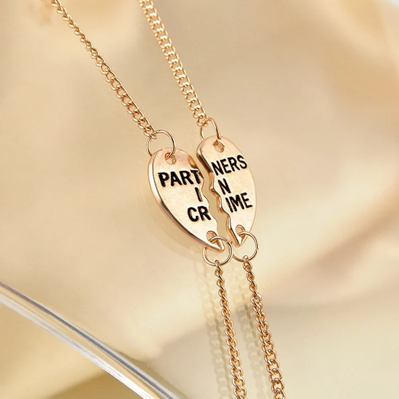 2 шт./пара рисунок сердечко Шить сообщнице браслет дружбы для девочек пары лучший