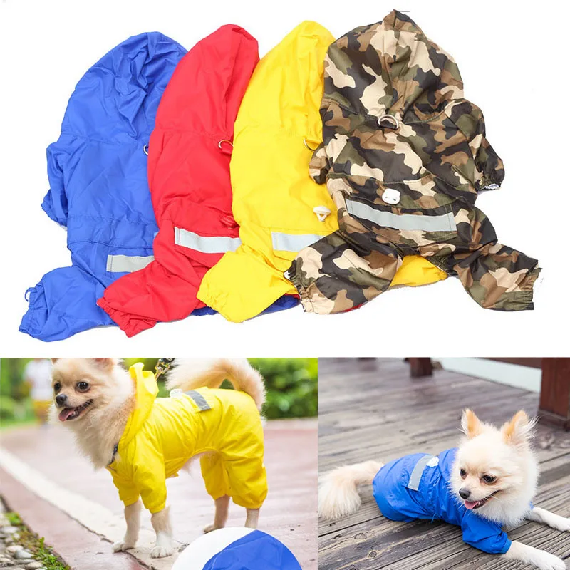 Новый домашний дождевик для щенков дождевые пальто с капюшоном Светоотражающая