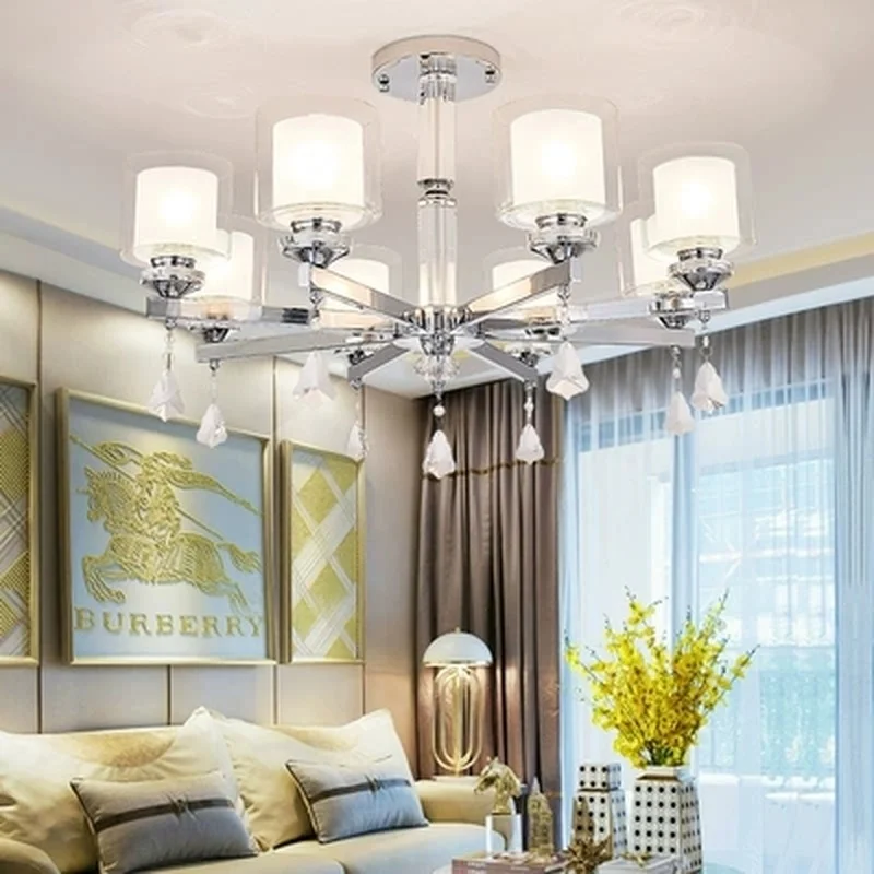 Светодиодные люстры современный хромированный металлический светильники из