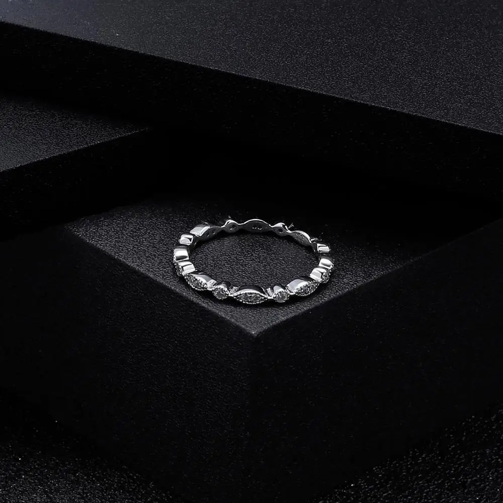Ювелирное балетное кольцо 0.008Ct Tiara Eternity EF цвет Муассанит 925 пробы Серебряное элегантное обручальное кольцо для женщин ювелирные украшения