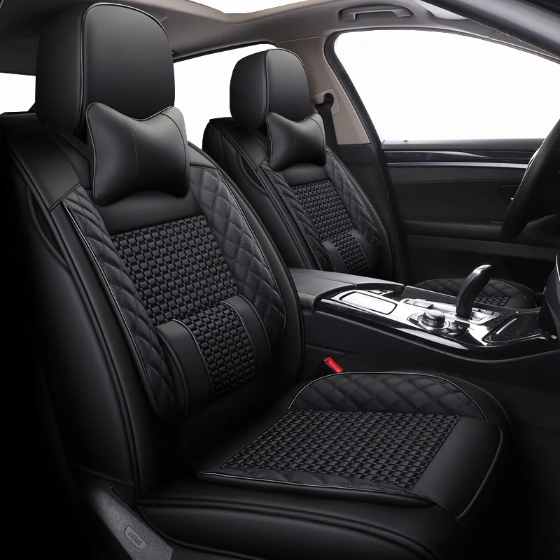 

Leather&ice silk 5 seats car seat covers For mercedes benz w204 w211 w210 w124 w212 w202 w245 w163 cla gls gla glc A/B/C/E class