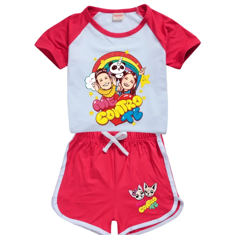 100 -170 Fashion Me Contro Te T-shirt Shorts Cartoon Casual Sports Suit Clothes for Toddler Girls Costumes for Kids Pajamas Suit