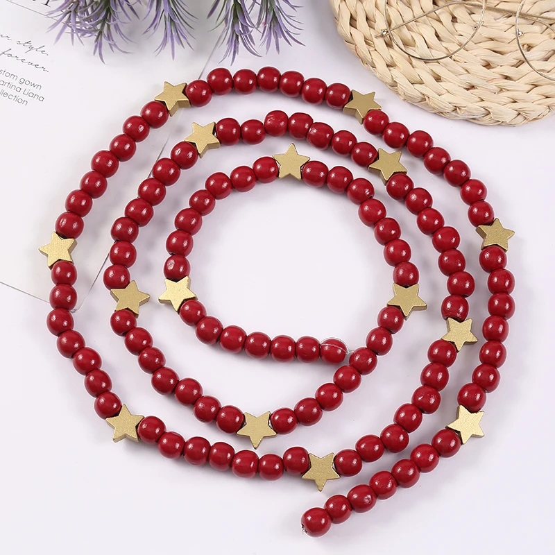 Новинка рождественские деревянные подвесные бусины круглые индивидуальные