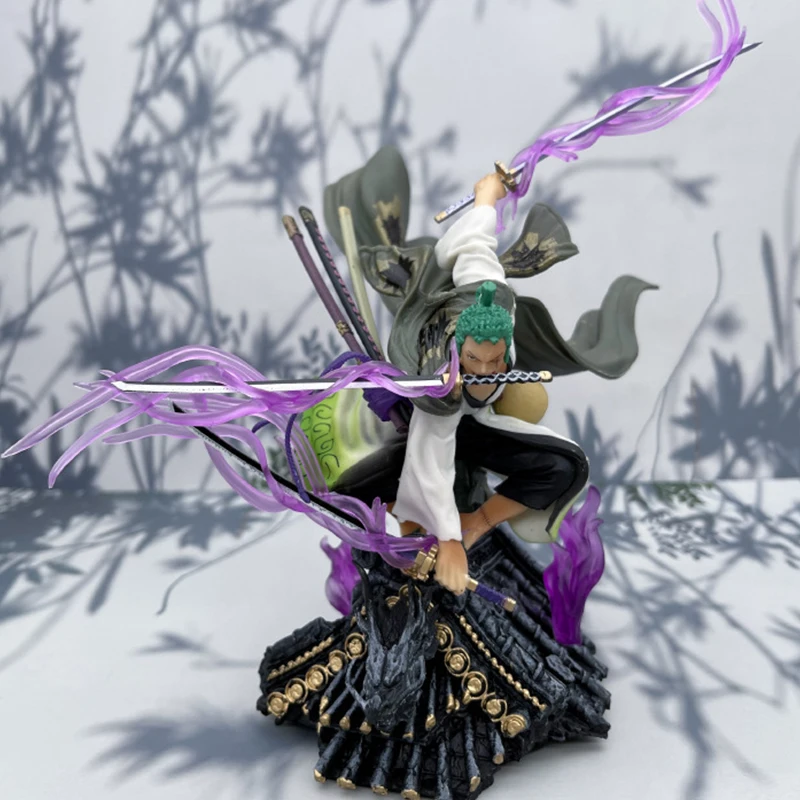 NEW Anime One Piece Samurai Ryuma Roronoa Zoro Action Figure Roof Battle Three Sword Flow PVC Model Decoration | Игрушки и хобби