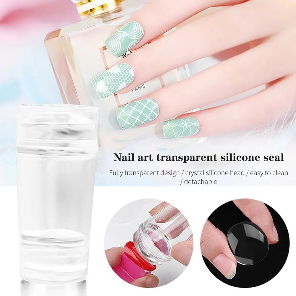 

Transparent Nail Stamper Double Head DIY Silicone Seal Nail Stamping Printing Tips Tool for Manicure