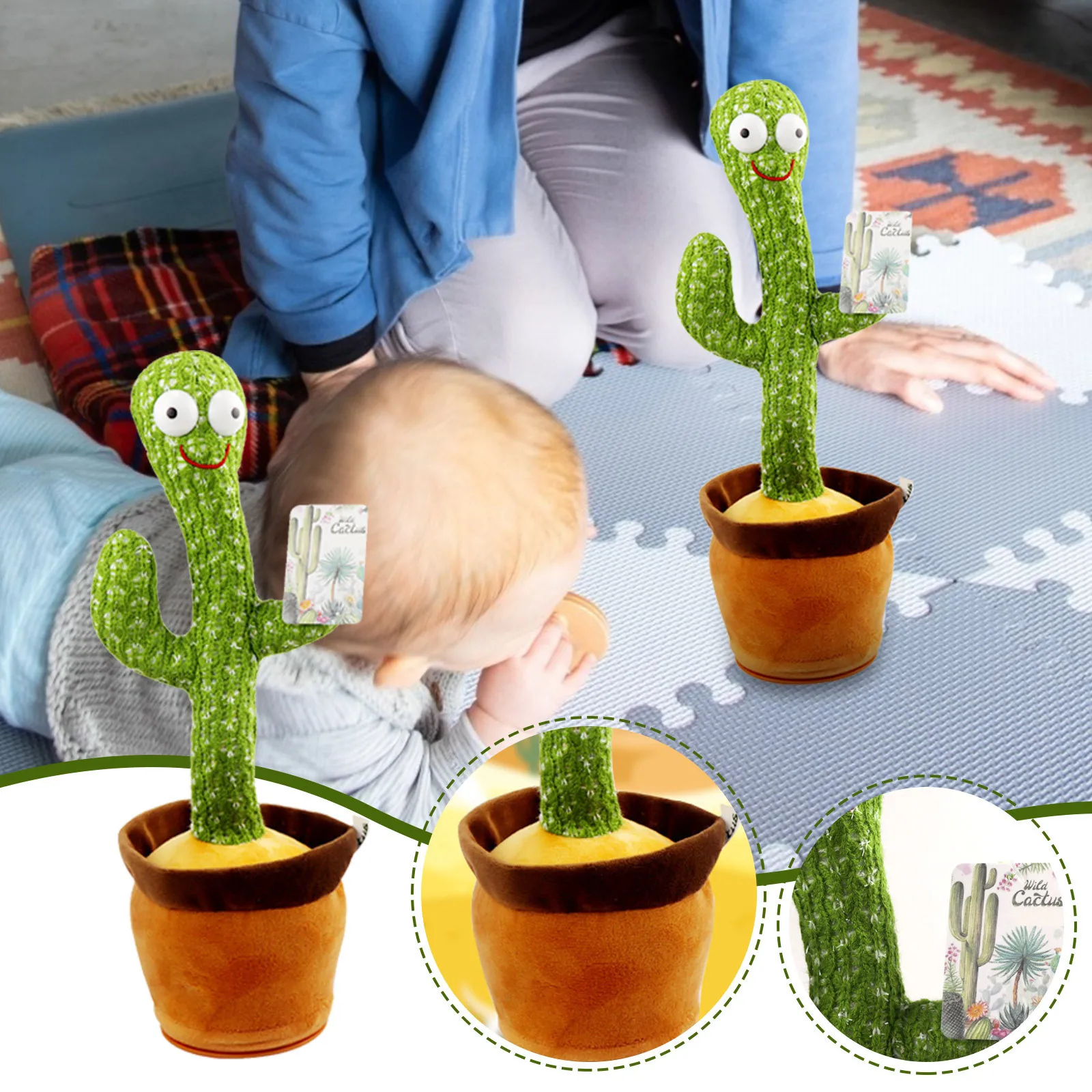 Танцующий кактус #45 Электронная плюшевая игрушка мягкая кукла детский который