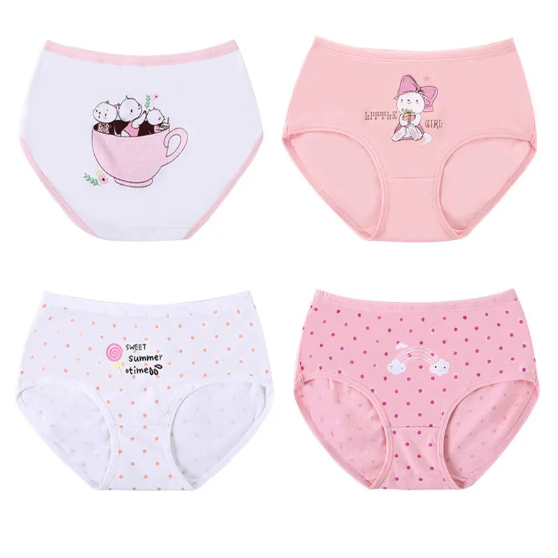 Модные детские трусики 4 шт./лот для девочек с героями мультфильмов женское