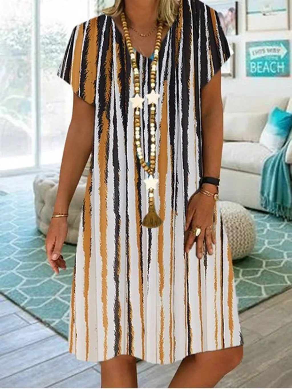 Платье женское повседневное свободного покроя размера плюс с принтом и