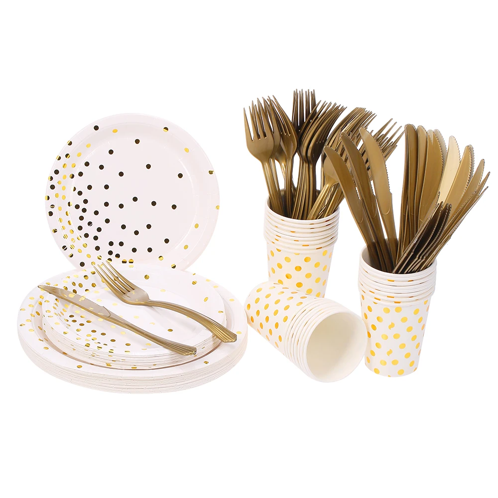 24 шт./компл. одноразовая посуда для вечеринки одноразовые бумажные тарелки