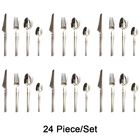 1624 шт Матовая Нержавеющаясталь набор столовых приборов Цвет: черный, золотой роскошный набор посуды ножи Десертная Вилка Чай обеденная ложка набор серебряных изделий