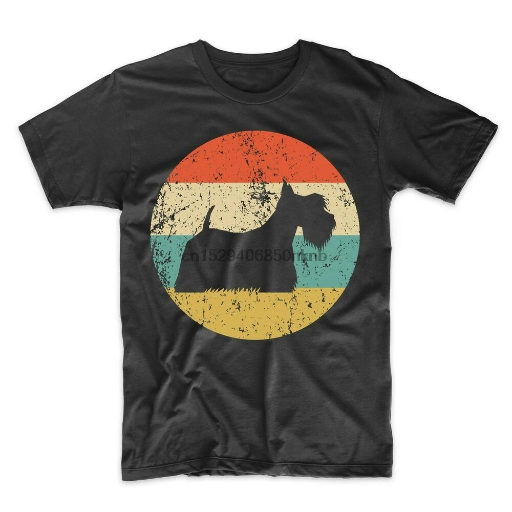 Рубашка шотландского терьера-винтажная Мужская Ретро футболка Скотти-рубашка с