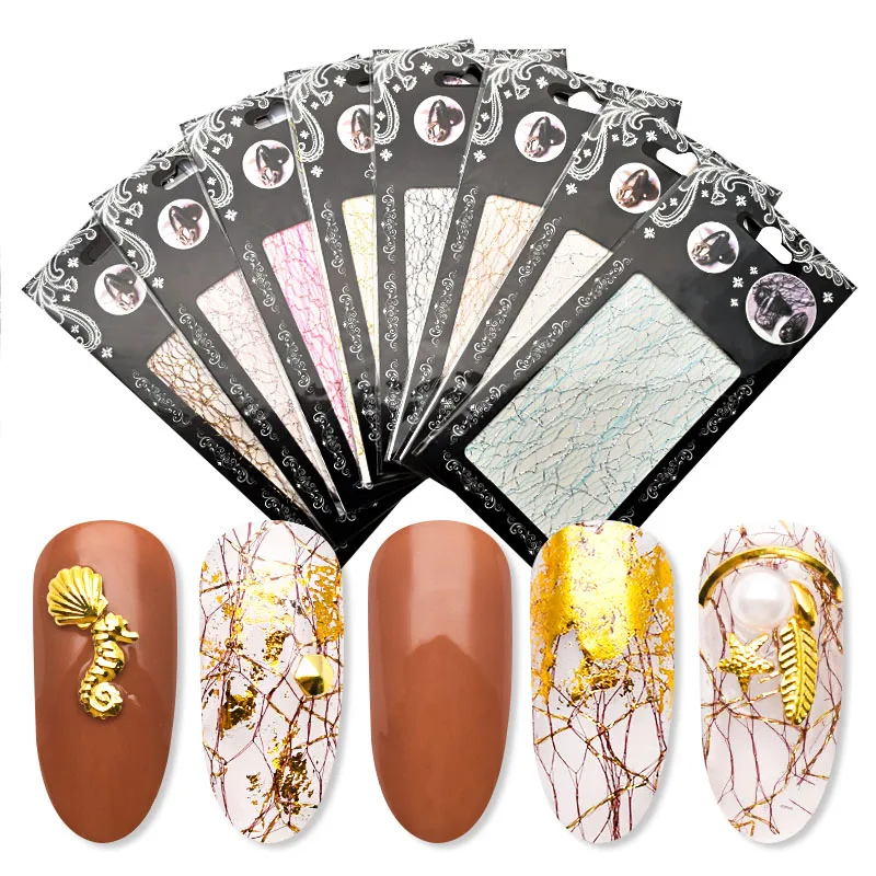 1 шт 3D сетки для ногтей наклейки золотого и серебряного цвета чистая линия лента