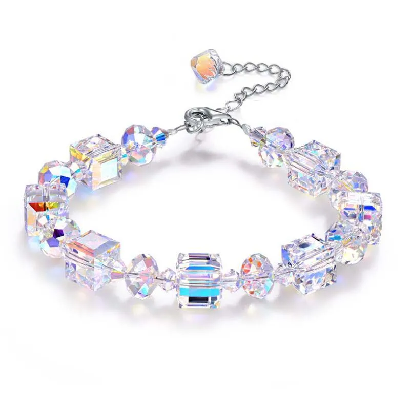 2019 модные красочные блестящие квадратные браслеты с кристаллами и камнями для