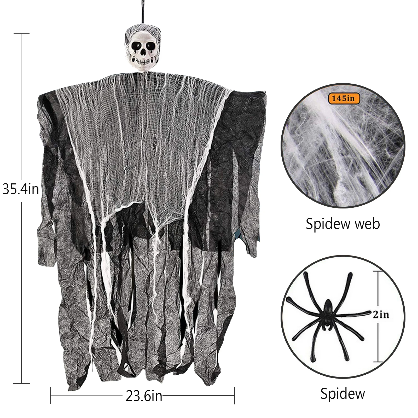 

100 см украшение для Хэллоуина в виде призрака, украшение для дома с привидениями, реквизит в виде ужасов, подвеска для вечерние НКИ на Хэллоу...