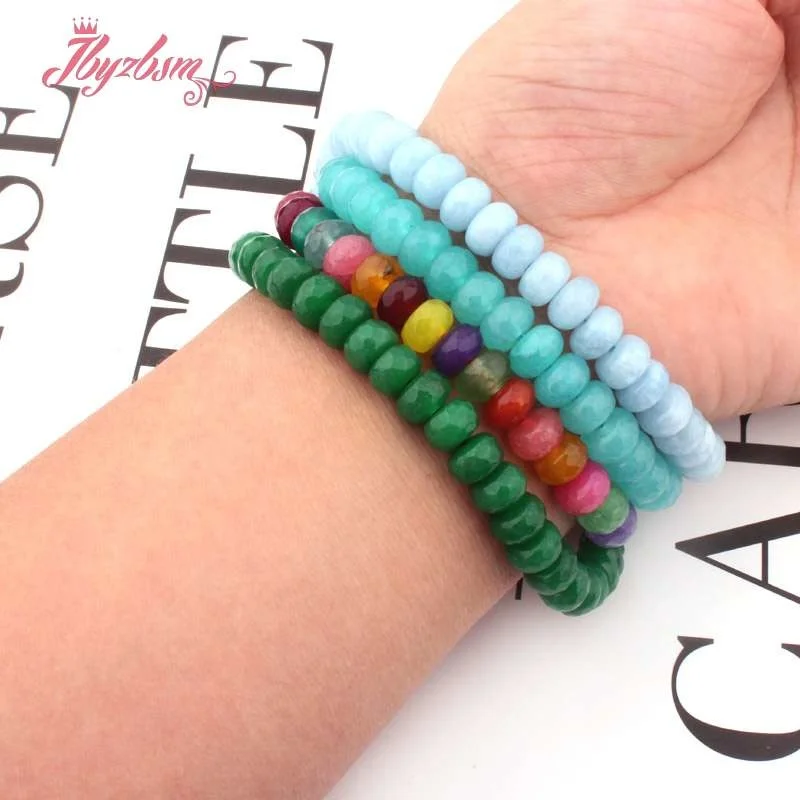 Граненые бусины 5x8 мм из нефрита каменные для самостоятельного изготовления