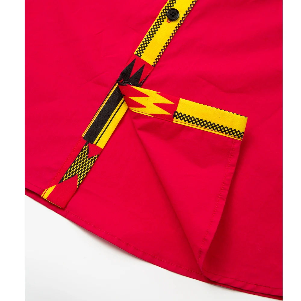 

2021 African Men's Shirt kente men print men Clothes Casual shirt for men African traditional clothes red shirt fashion blouse