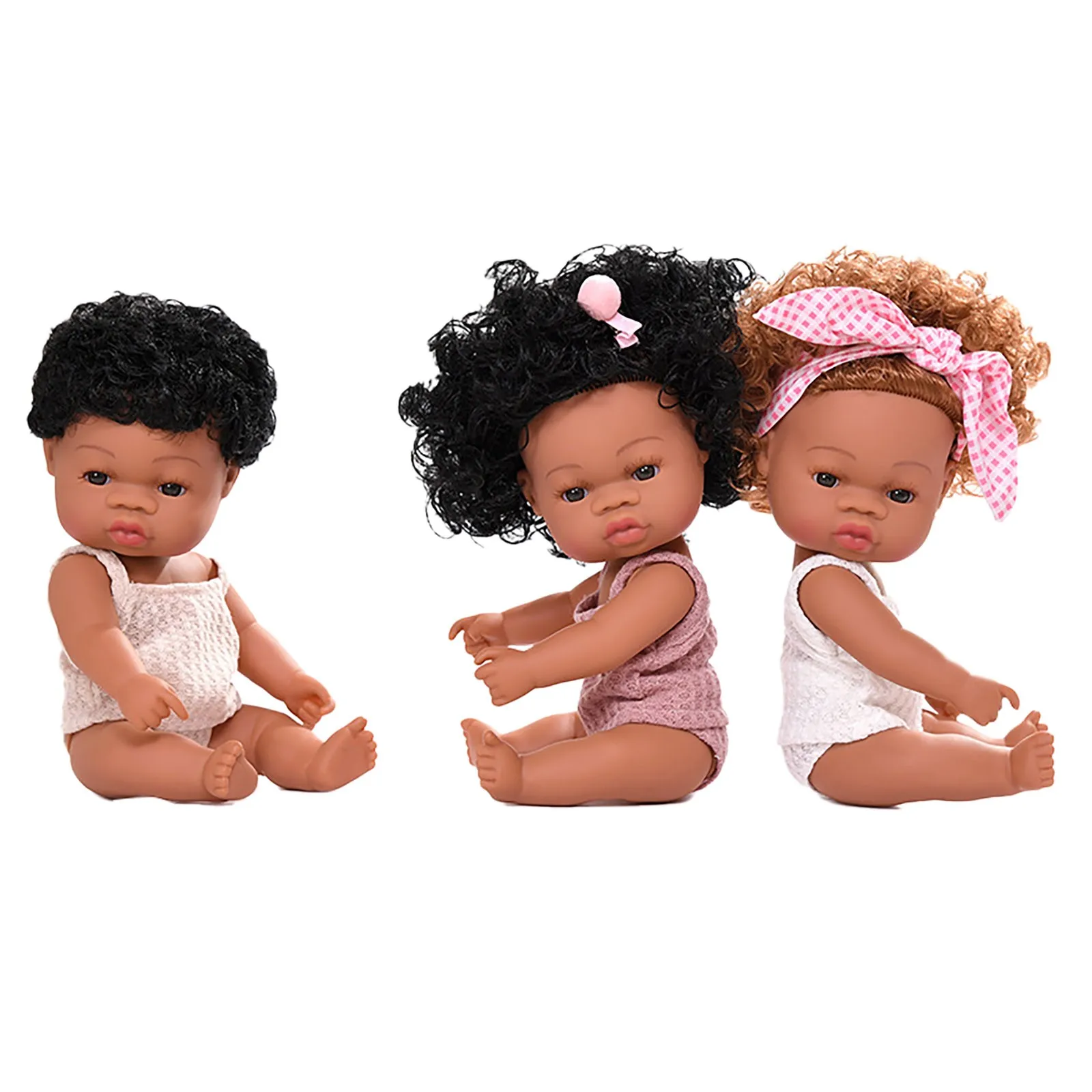 

Baby Play Dolls African Doll Movable Joint Toys 35cm Christmas Best Gift For Baby Girls Black Toy Mini Cute Explosive Hairstyle