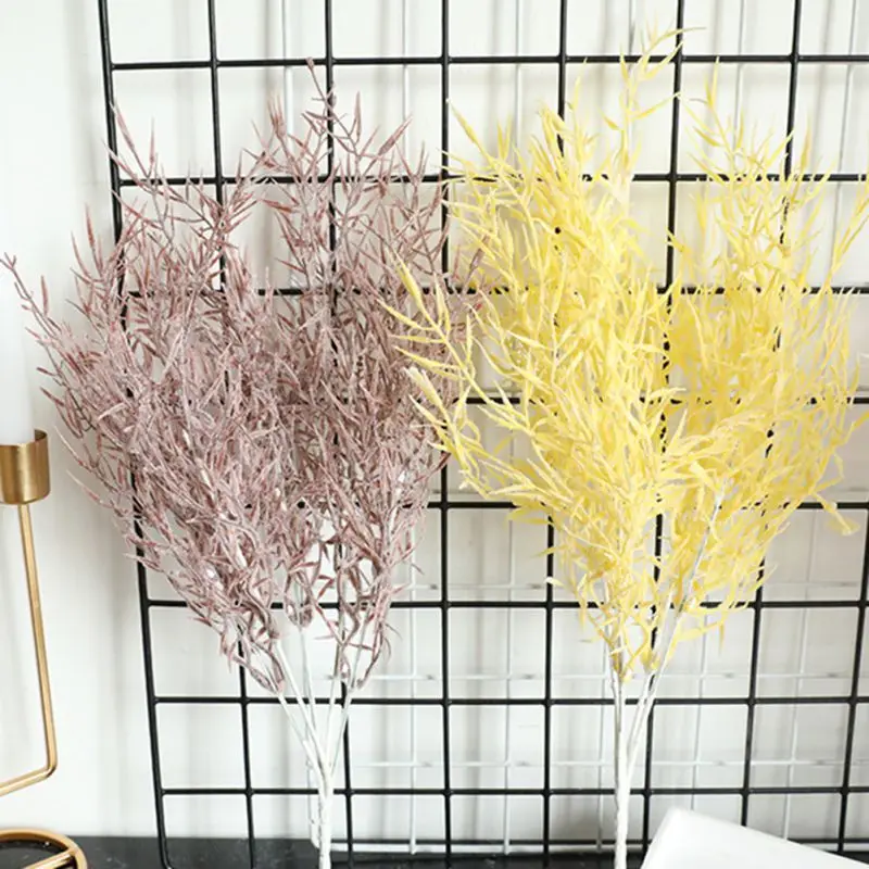 

Leaf Grass Simulation Flowers For Wedding Indoor Outdoor Plant Decoration Home Bedroom Party Misty Bamboo Leaf Grass Decor