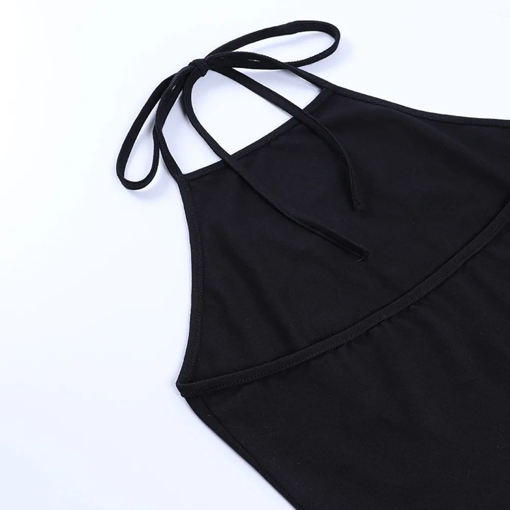 

Skull Sexy Backless y2k Top Female Cotton Hanging Neck Tank Top Women Fashion Korean Harajuku Party Club Corset Ladies Clothing
