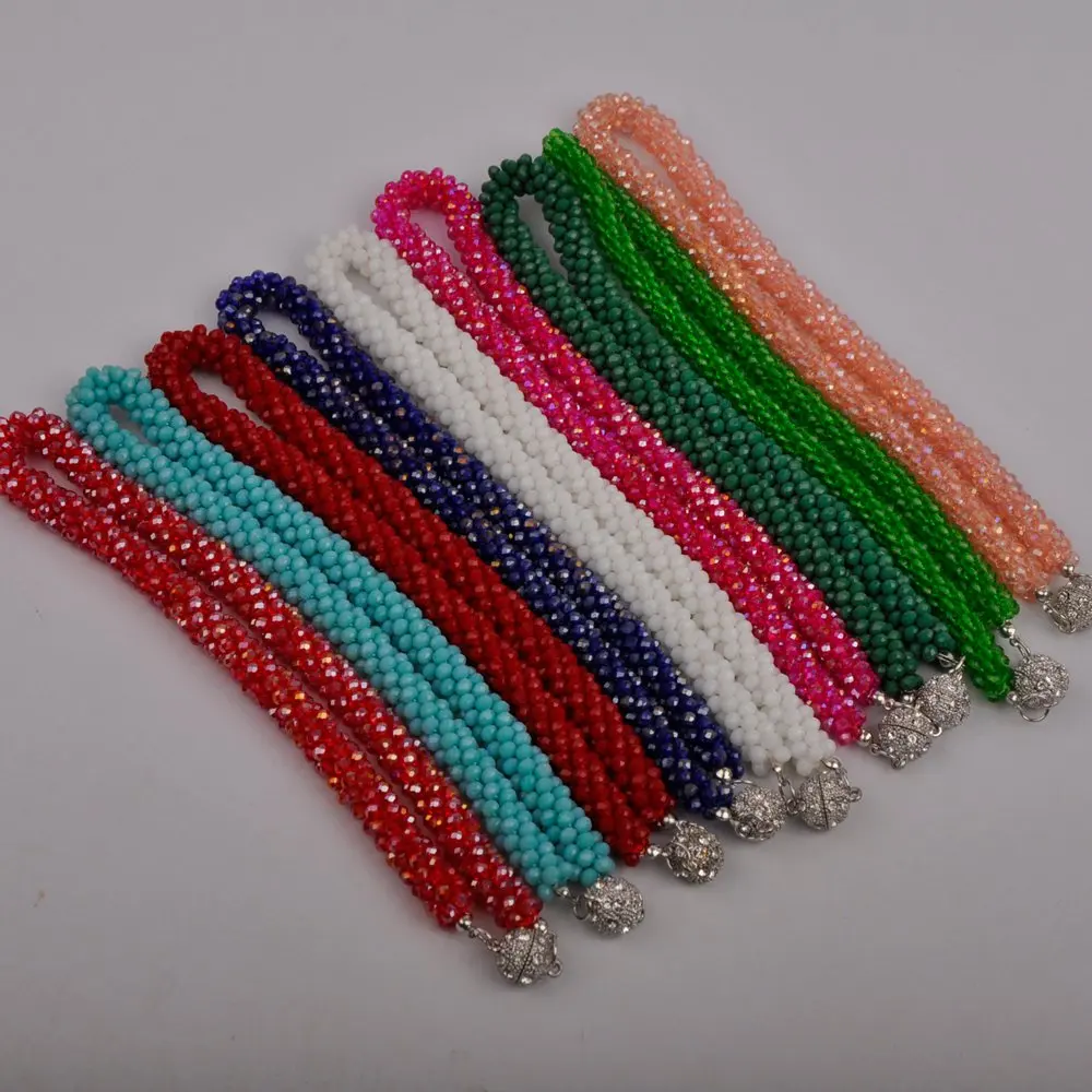 Ожерелье из бисера с кристаллами | Украшения и аксессуары