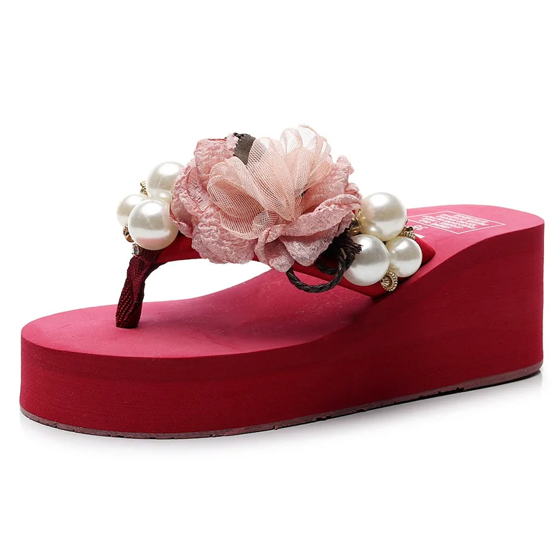 

Women sandals summer flat pearl sandals flip flops rome shoes string bead slippers mujer gladiator sandalias sapatos femininos