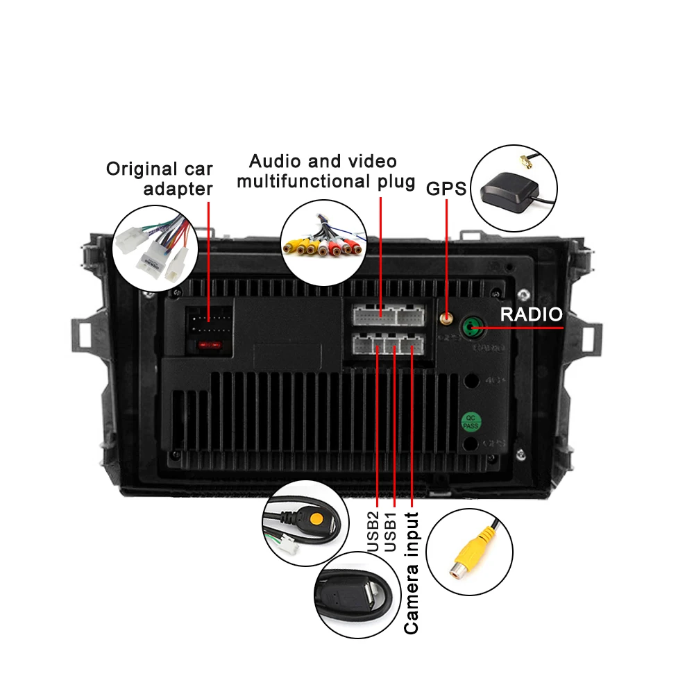 Автомагнитола с GPS для Toyota Corolla E140 E150 2008 2009 2010 2011 стерео Wi Fi USB BT 2 + 16/32 ГБ Android 9