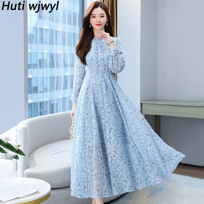 

Женское Повседневное платье-миди с оборками, облегающее винтажное элегантное платье с длинным рукавом, весна-осень 2022