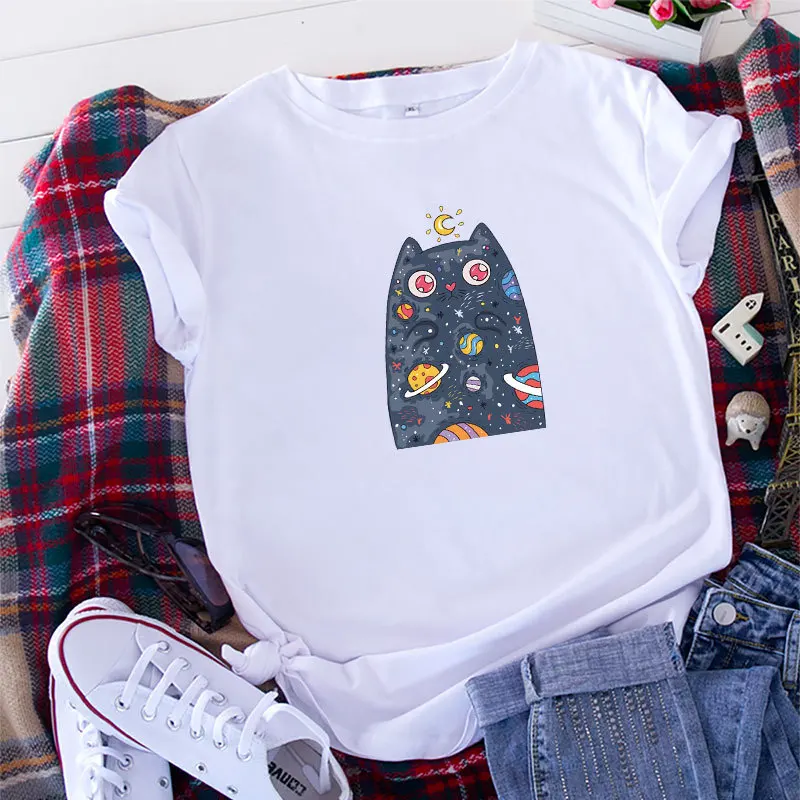 JCGO Женская футболка из хлопка размера плюс 5XL летние милые футболки с коротким