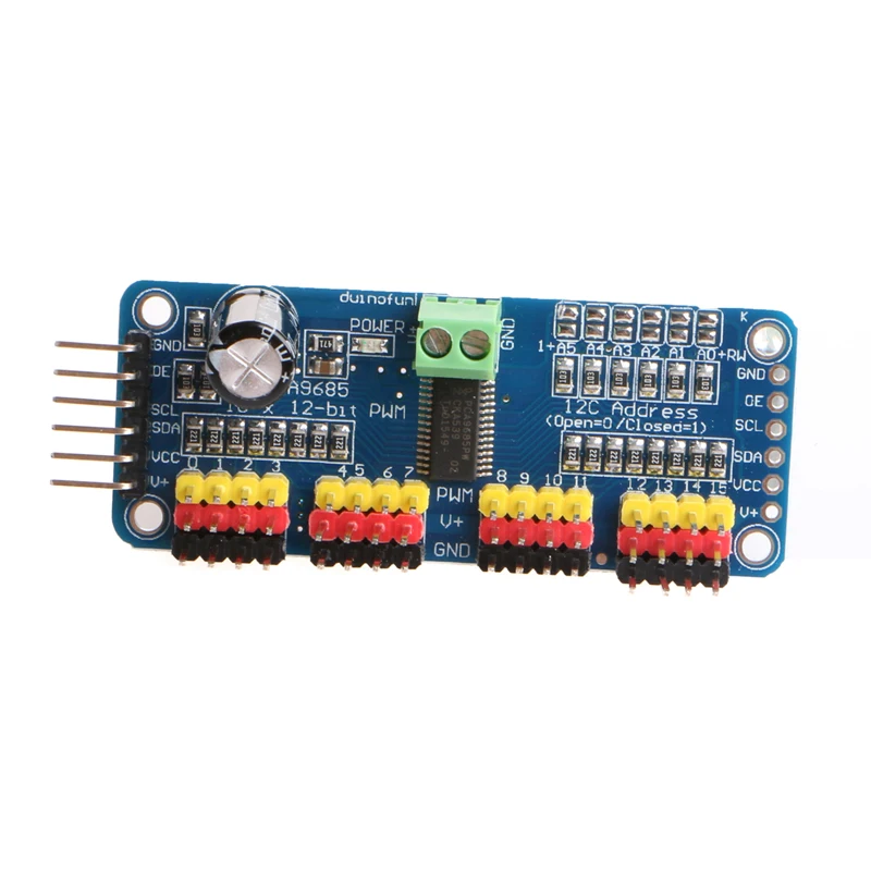 16 канальный 12 битный PWM серводвигатель PCA9685 модуль I2C робот|Драйвер двигателя| |