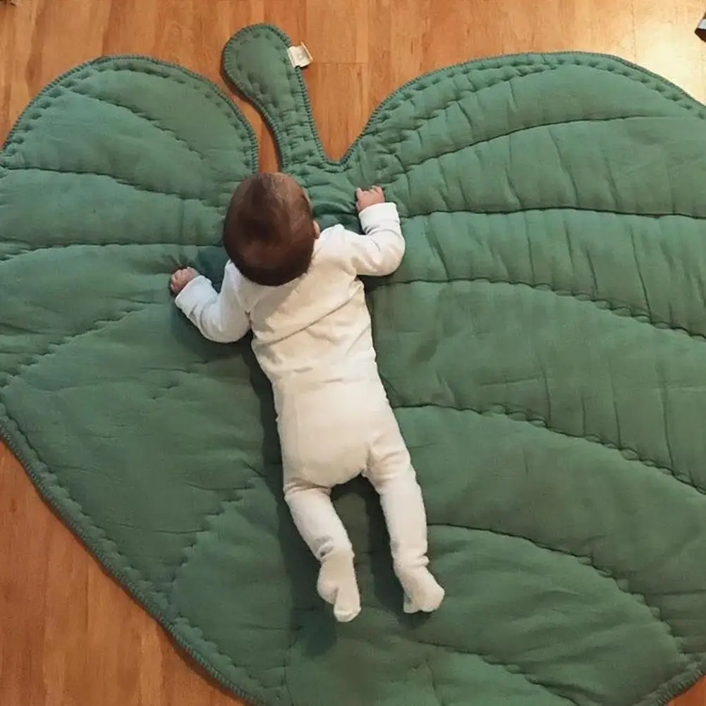 

Мягкий хлопковый игровой коврик в форме кленового листа для малышей, коврик для ползания, декор для комнаты