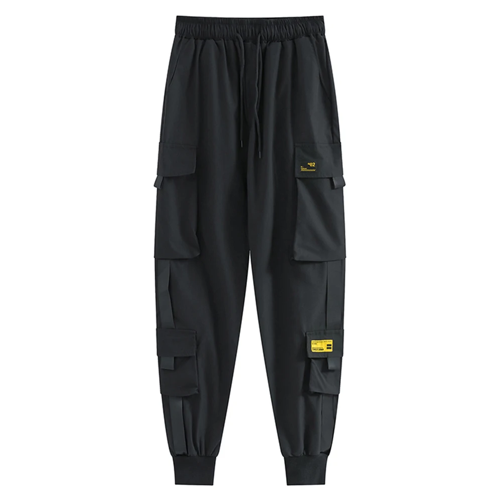 

Women Fashion Streetwear Cargo Pants Black Ankle Length Elastic Waist Joggers Female Loose Trousers Casual Plus Size Haren Pants