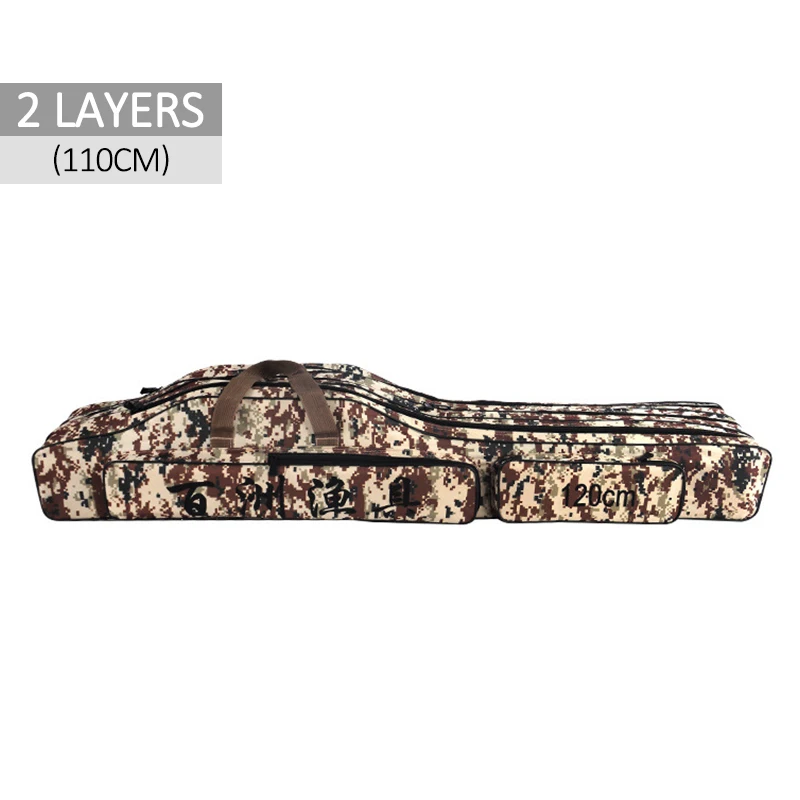 2 Layer 110cm B 1/2/3/Слои 70/110/120 см сумки для рыбалки сумки для удочек сумка, катушка на открытом воздухе многоцелевой Оксфорд мешок для рыбалки и нарочито бесхитростного дизайна; bolsa de pesca XA87G - Цвет: 2 Layer 110cm B