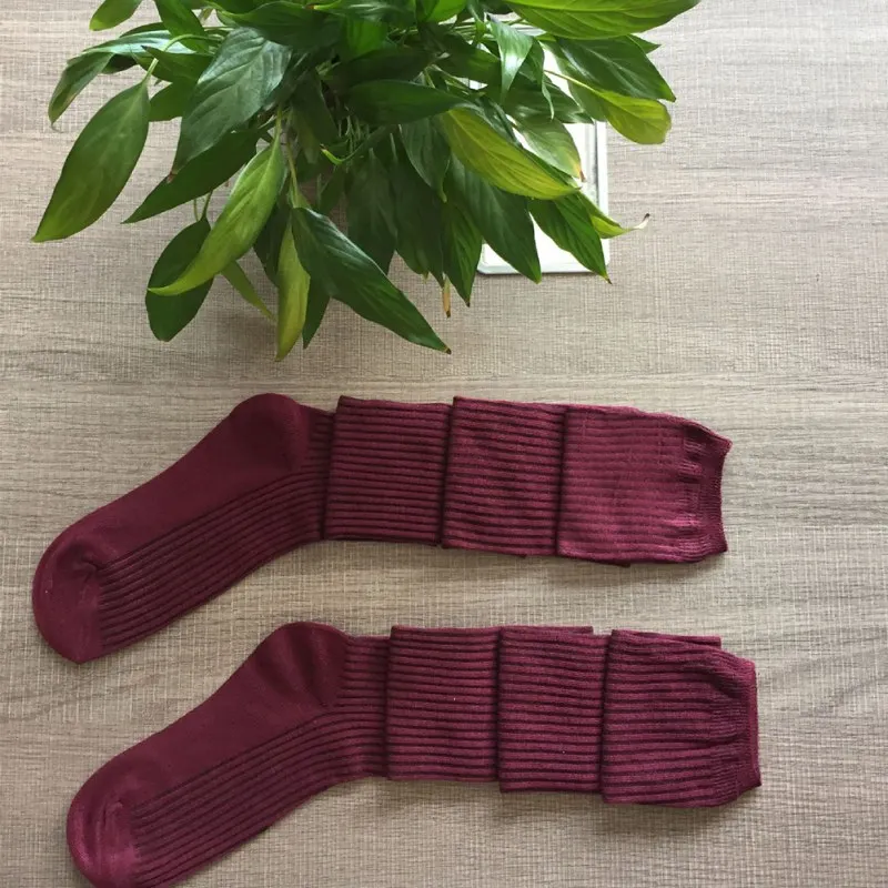 1 Pair Stockings Female Autumn Fashion Casual Thin section Stockings Solid Color Comfortable Knitted Over The Knee Stockings