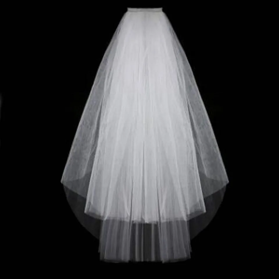 

Elegant Women White Veil short bride wedding veils two layer with comb 2021 Cheap Ivory veil for wedding party tulle Accessories