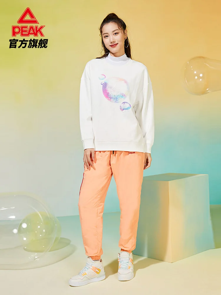 

Peak crew neck sweater women's 2021 new Le enjoy me series letters comfortable sports casual Pullover