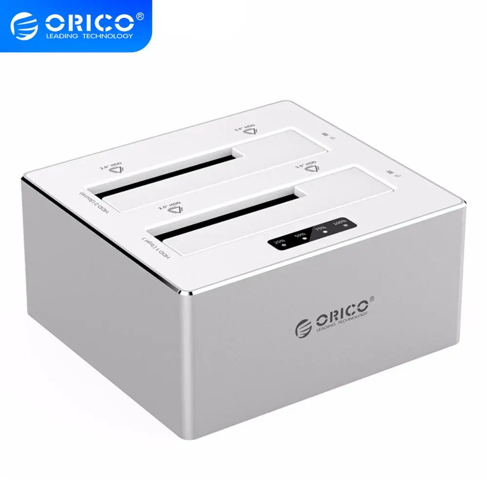 Чехол ORICO 2 Bay SATA 3 0 к USB HDD с функцией клона алюминиевая док станция для жесткого