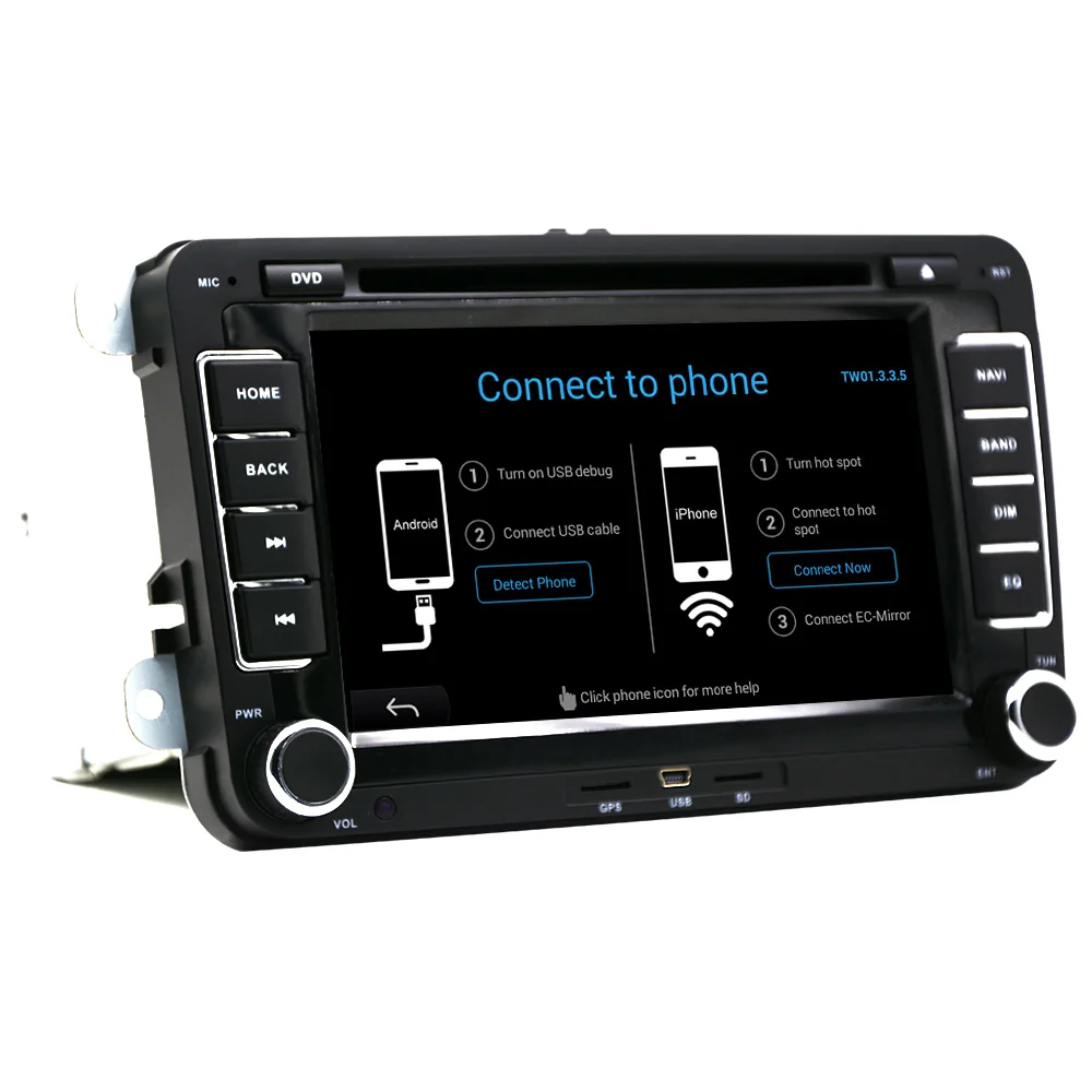 Eunavi 2 din 7 ''TDA7851 Android 8 1 Автомобильный dvd радио gps для Volkswagen VW Skoda POLO PASSAT B6 CC TIGUAN GOLF 5