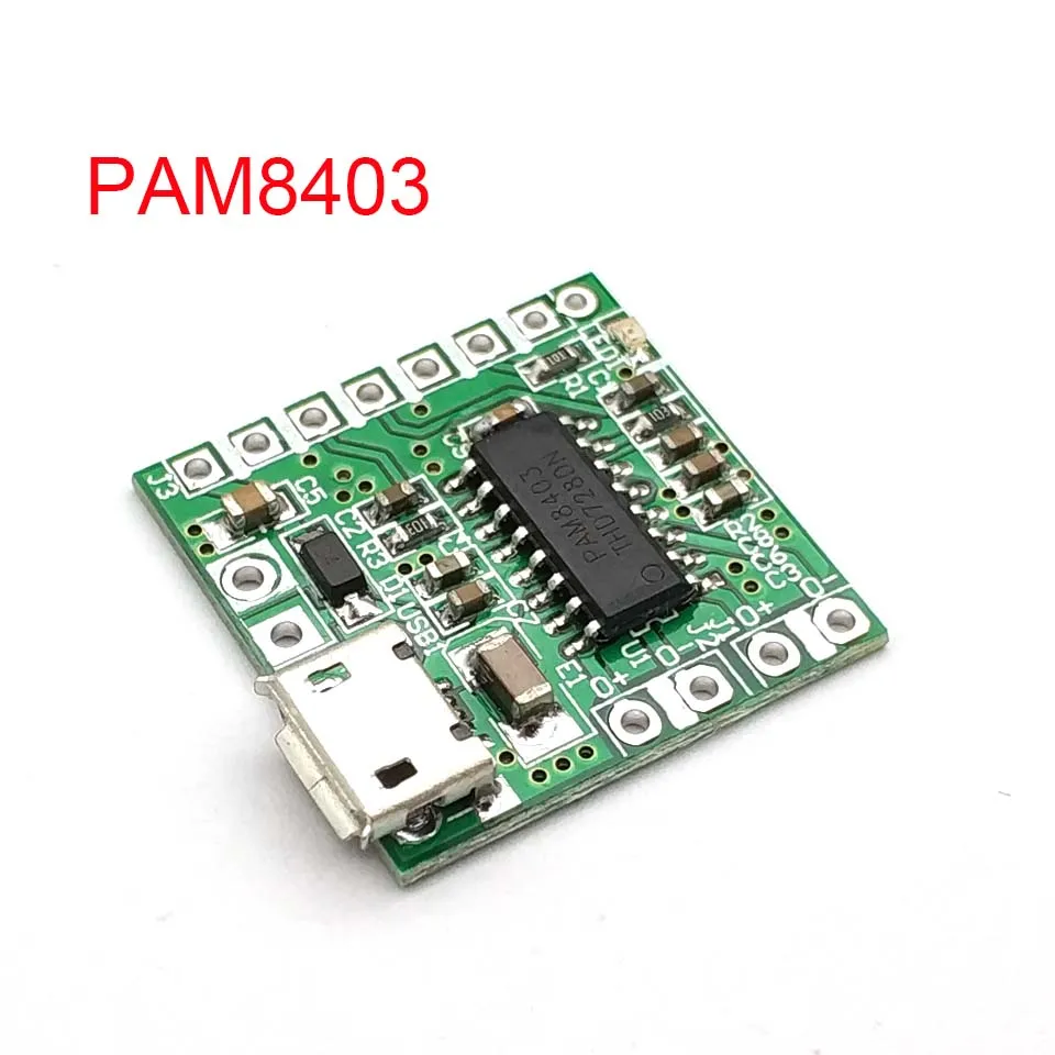 Миниатюрная Плата USB усилителя мощности PAM8403 постоянный ток 5 В класс D 2x3 Вт плата